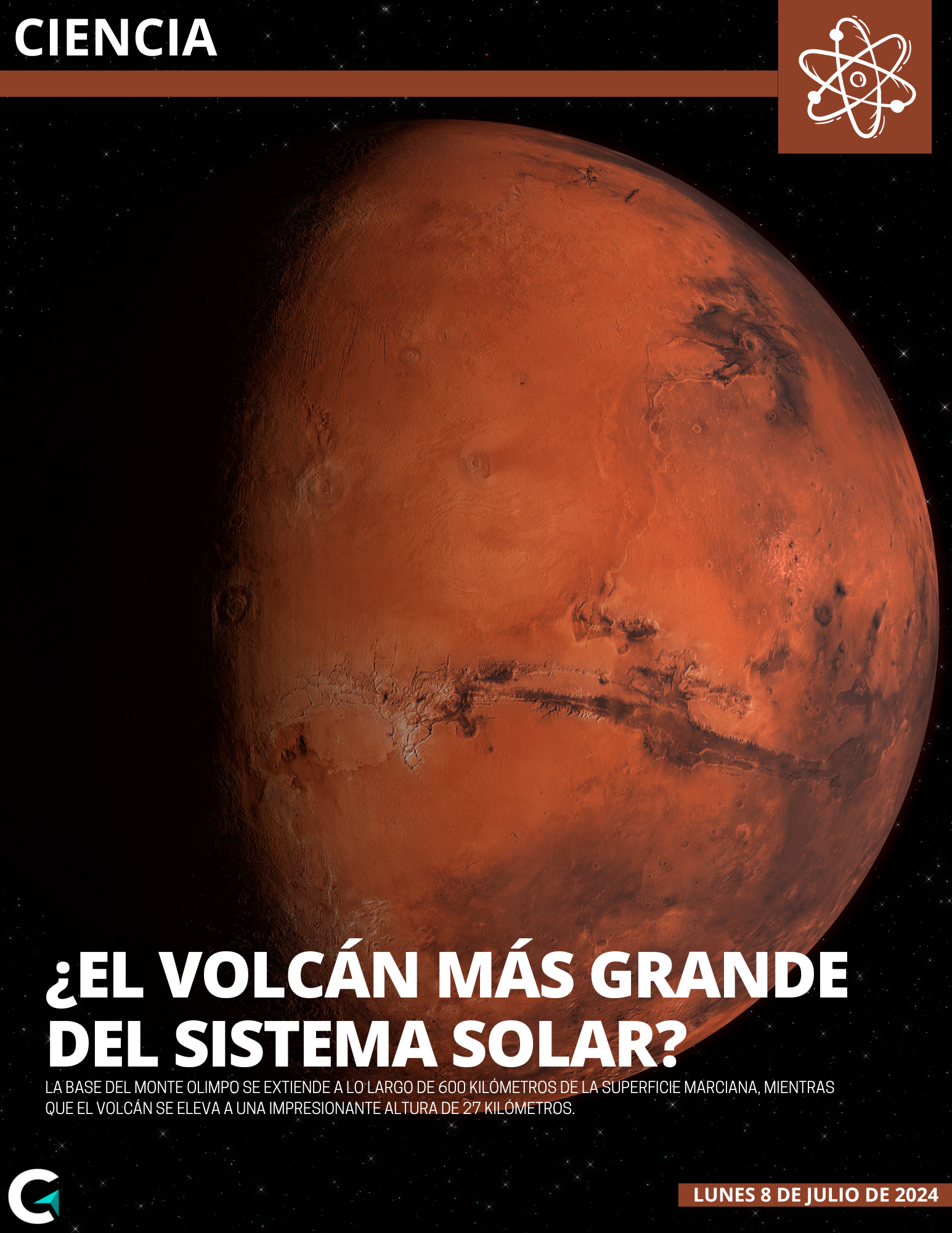 ¿Sabes dónde se encuentra el volcán más grande del sistema solar?