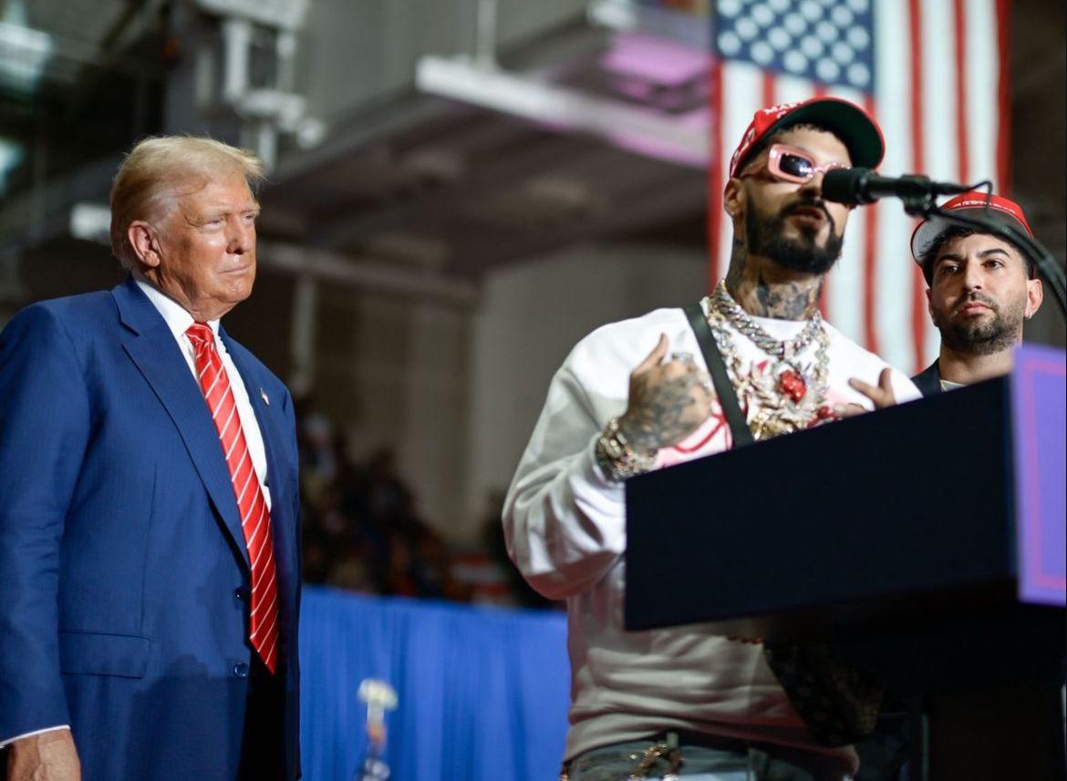 Anuel AA y Justin Quiles Respaldan a Trump en Mitin: ‘El Mejor Presidente que el Mundo ha Visto’